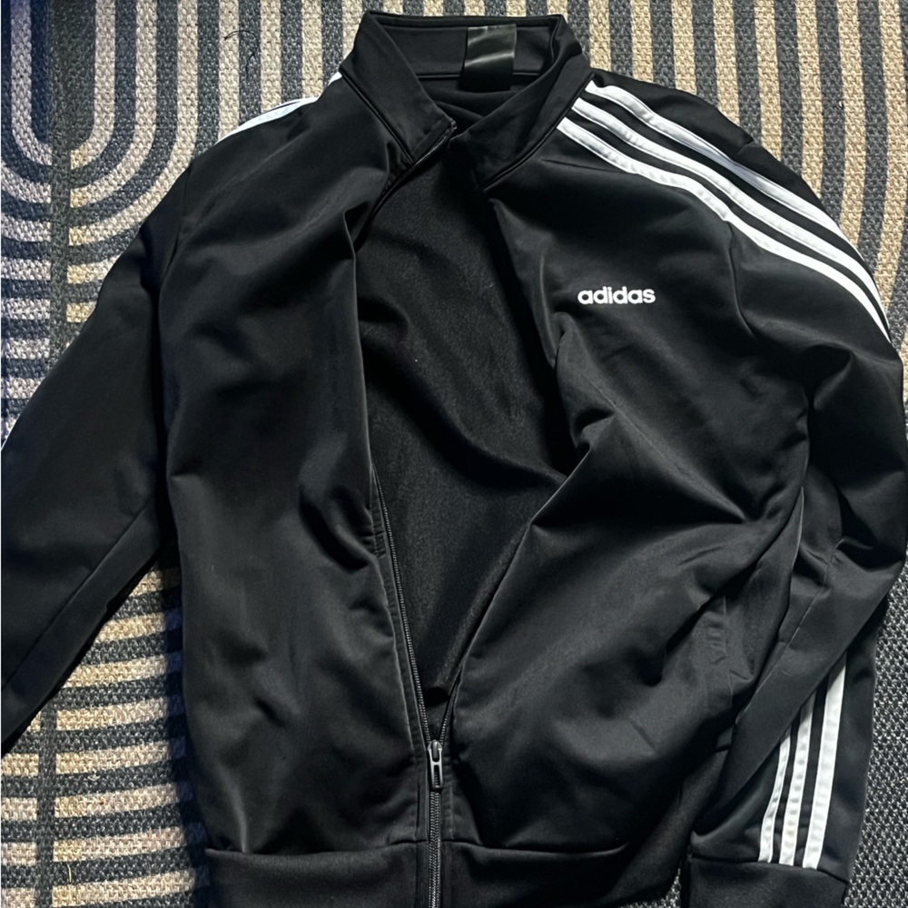 Adidas Black Jacket with White Accents